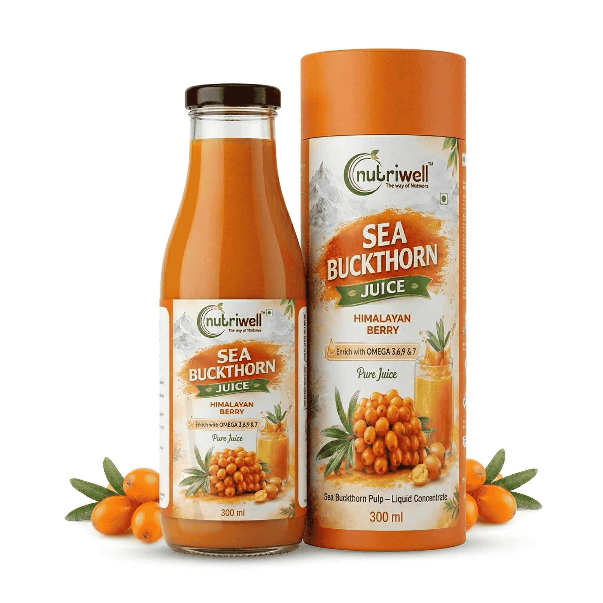 Sea Buckthorn Juice for Immunity, Diabetes & Skin Booster 300ml